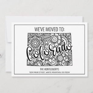 We've Moved Floral Mandala Colorado State Home Announcement