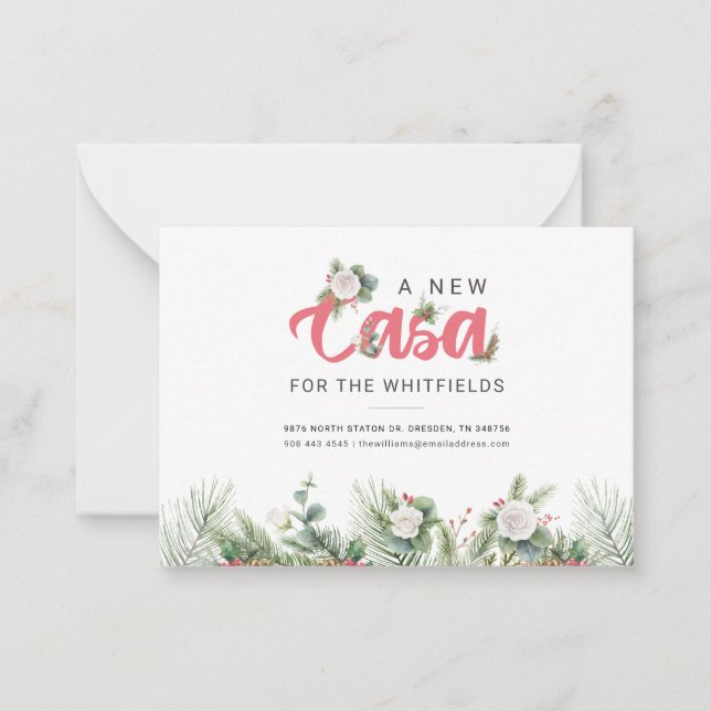 We've Moved Floral Moving Address Note Card (Front)