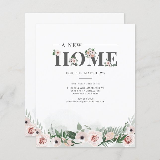 We've Moved Floral Moving Announcement (Front/Back)