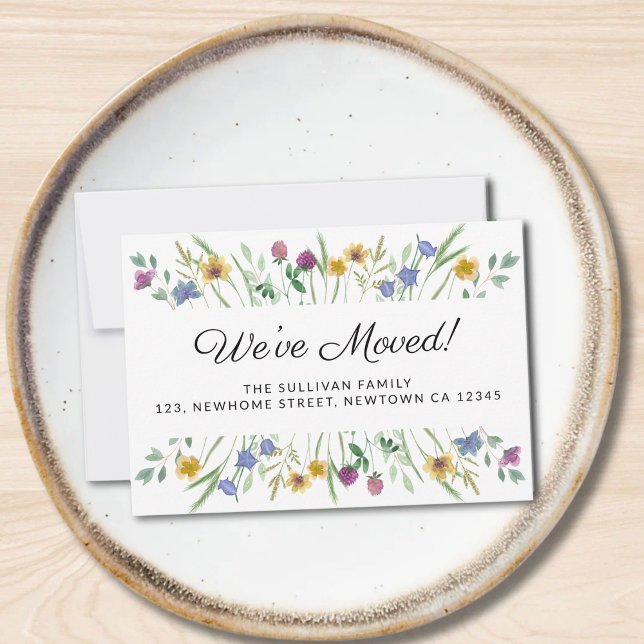 We've Moved Floral Moving Announcement Mini Card (Creator Uploaded)