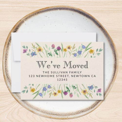We've Moved Floral Moving Announcement Mini Card