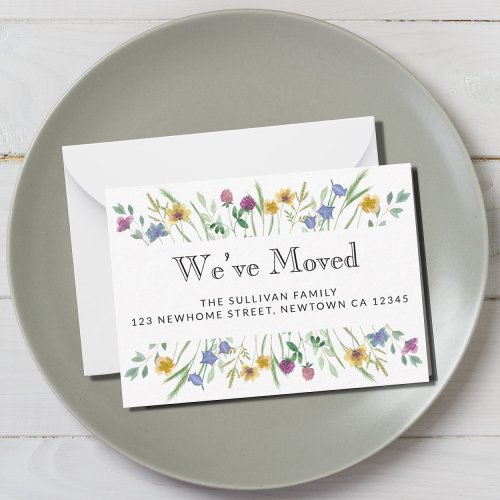 Weve Moved Floral Moving Announcement Mini Card