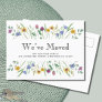 We've Moved Floral Moving Announcement Postcard