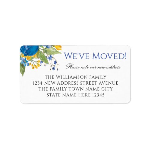 Weve Moved Floral New Return Address Label