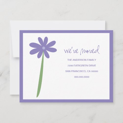 We've Moved Flower Announcement (Purple)