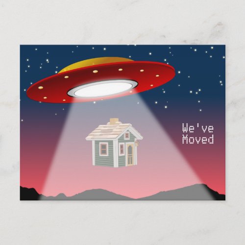Weve Moved Flying Saucer New Address Announcement Postcard