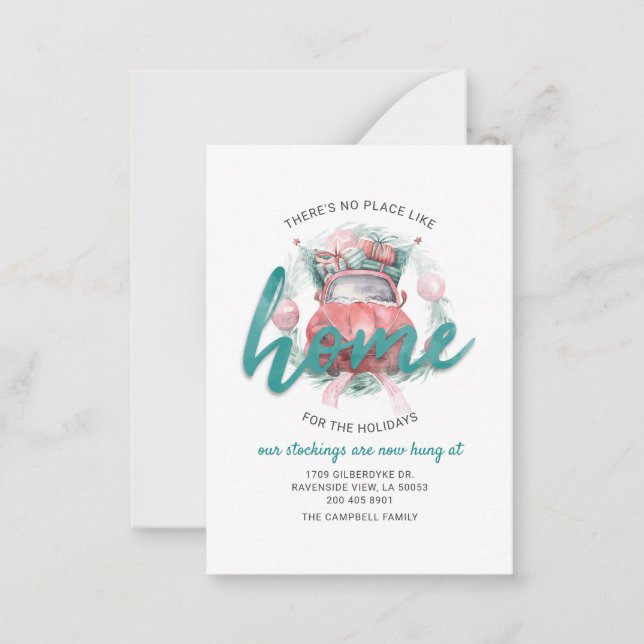 We've Moved for the Holidays Address Moving Note Card (Front)