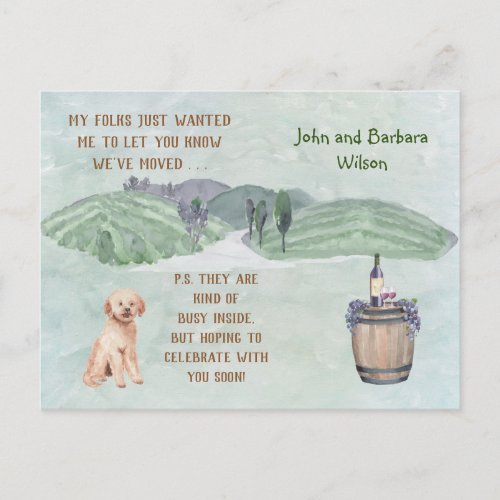 WEVE MOVED FUN FAMILY DOG ANNOUNCES MOVE ANNOUNCEMENT POSTCARD