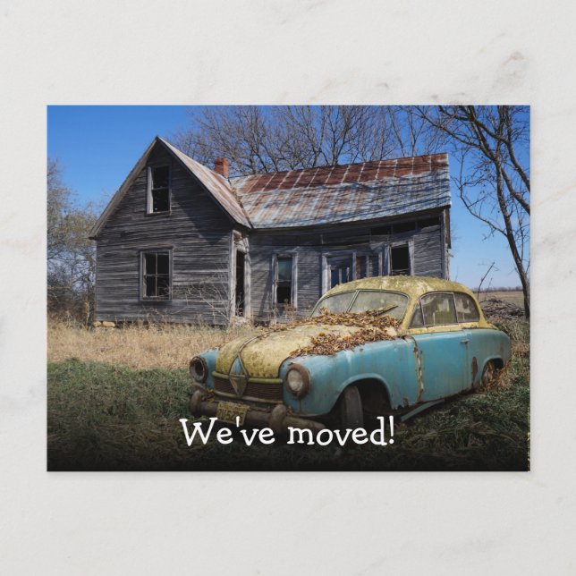 We've Moved Funny Announcement Postcard (Front)
