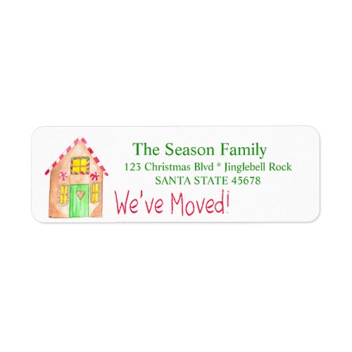 Weve Moved  Gingerbread House label