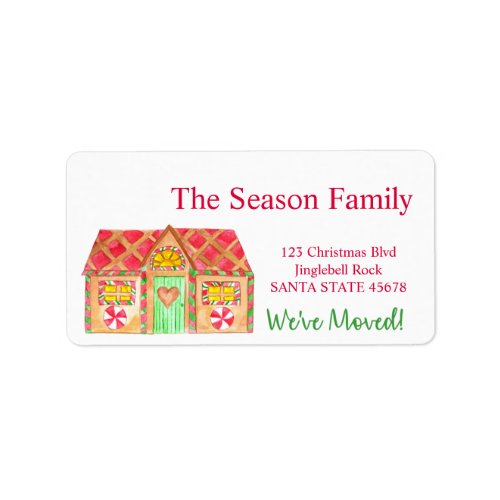 Weve Moved  Gingerbread House Label