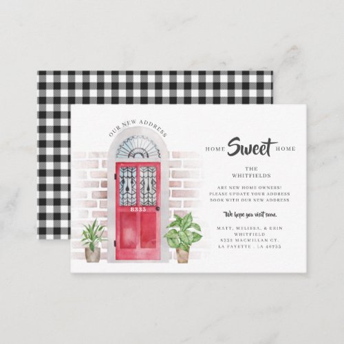 Weve Moved Gingham Red Door Moving Announcement