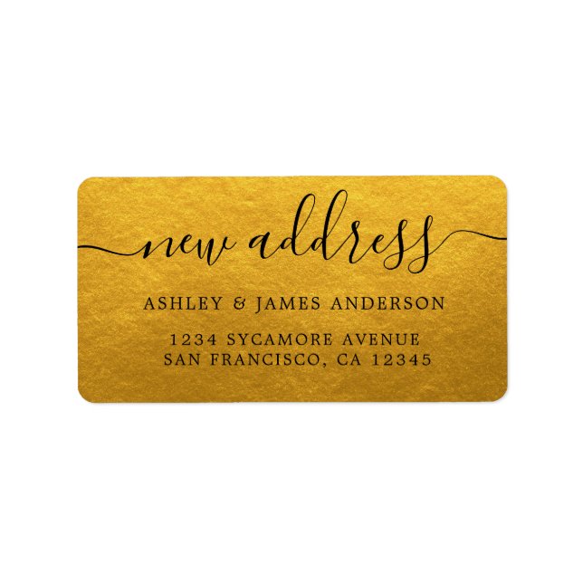 We've Moved Gold New Address label (Front)