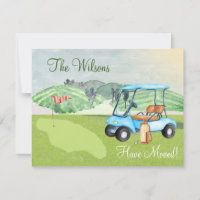 We've Moved Golf Cart Greens Retirement Move