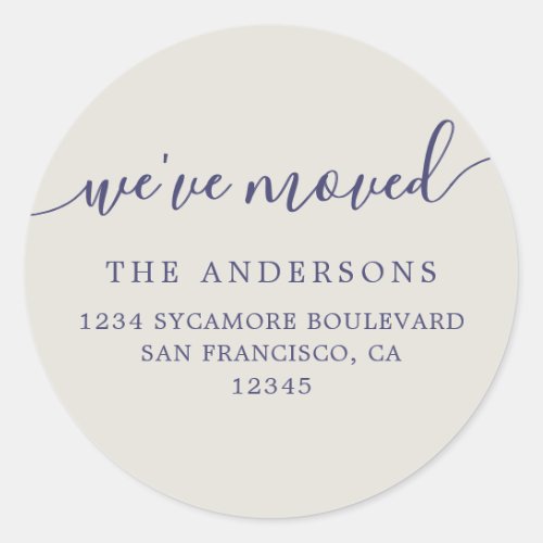 Weve Moved Gray New Address label