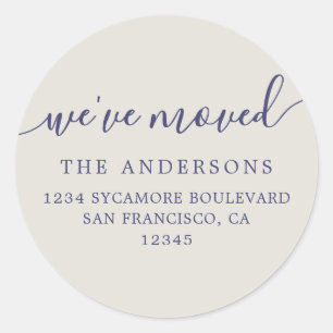 We've Moved Gray New Address label
