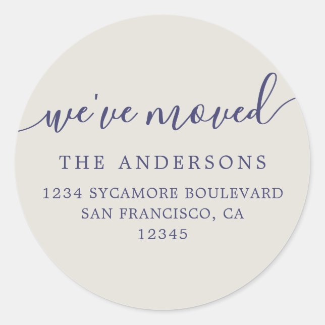 We've Moved Gray New Address label (Front)