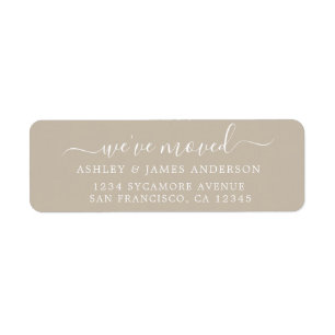 We've Moved Gray New Address label