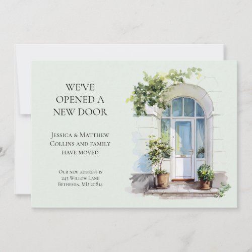 We've Moved Green Watercolor New Address Moving Announcement