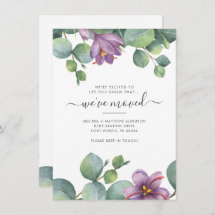 We've Moved Greenery Eucalyptus Foliage Moving Note Card