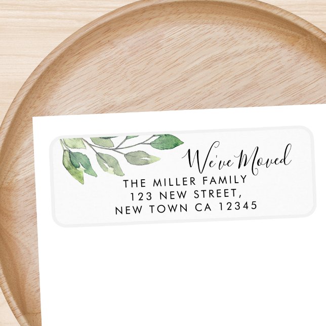 We've Moved Greenery Return Address Label (Creator Uploaded)