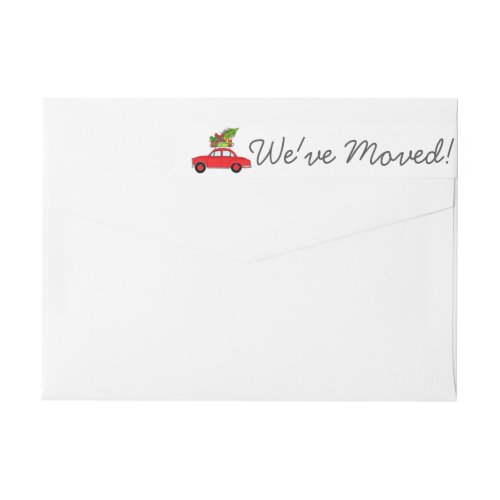 Weve Moved Hand drawn Christmas Car Wrap Around Label
