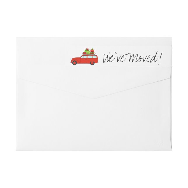 We've Moved Hand drawn Christmas Car Wrap Around Label (Back)