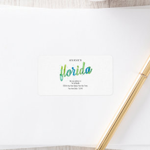 We've Moved Hand Painted Watercolor Florida Moving Label