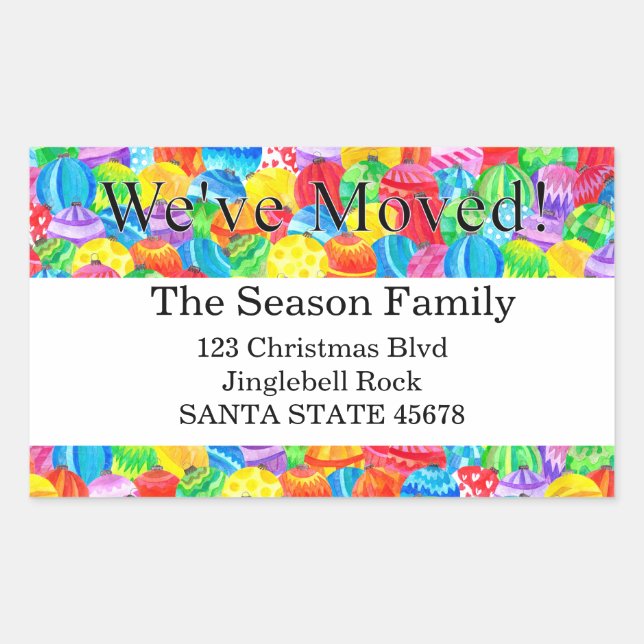 We've Moved  handpainted watercolor sticker (Front)