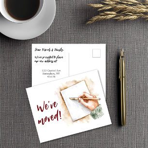 We've Moved Handwriting Postcard