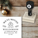 We've Moved Holiday Christmas Gingerbread House Rubber Stamp<br><div class="desc">Just moved? This New Address stamp is perfect for your holiday mailings. Rustic yet modern with a whimsical gingerbread house design,  they are a great way to let folks know about your new home. This is the black version.</div>