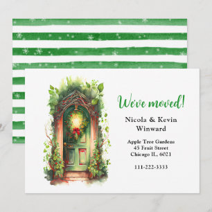 We've Moved Holiday Christmas Wreath Door Announcement