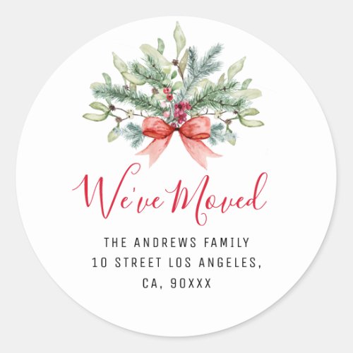 weve moved holiday floral new address sticker