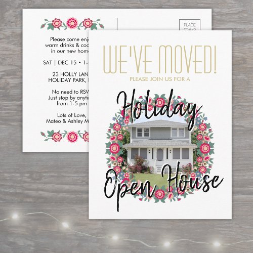 Weve Moved Holiday Housewarming Party Photo Announcement Postcard