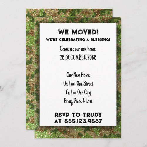 Weve Moved Home Blessing Military House Warming  Invitation