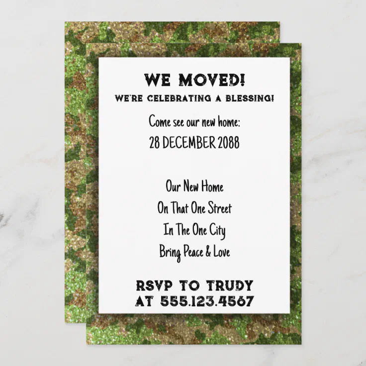We've Moved Home Blessing Military House Warming Invitation | Zazzle