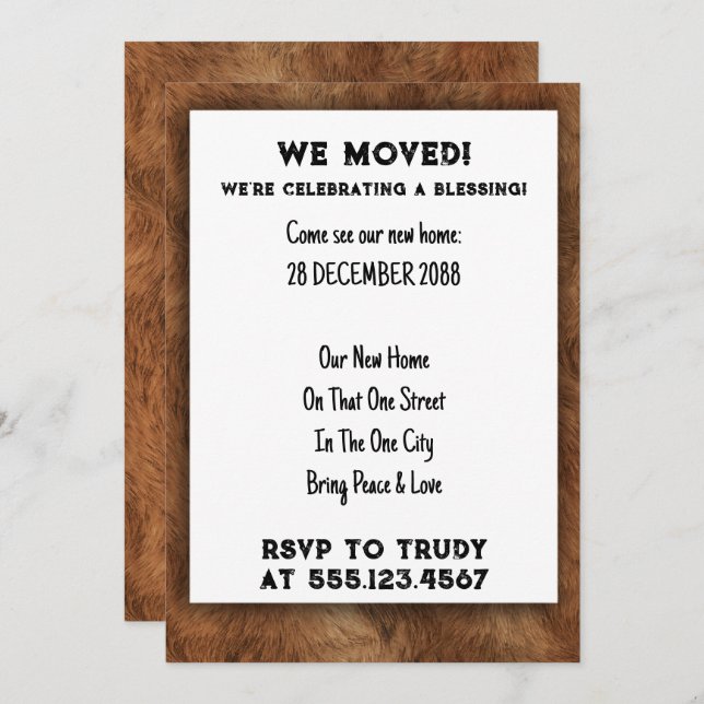 We've Moved Home Blessing New House Warming Party  Invitation (Front/Back)