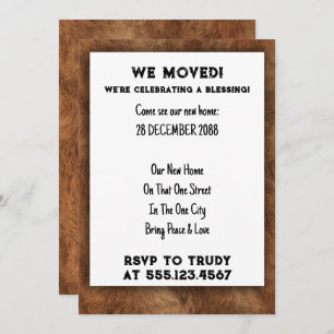 We've Moved Home Blessing New House Warming Party  Invitation