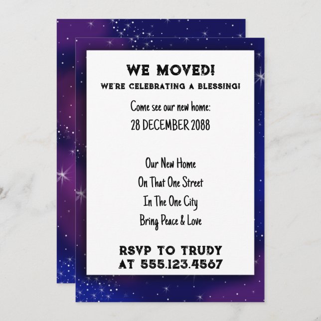 We've Moved Home Blessing New House Warming Party  Invitation (Front/Back)