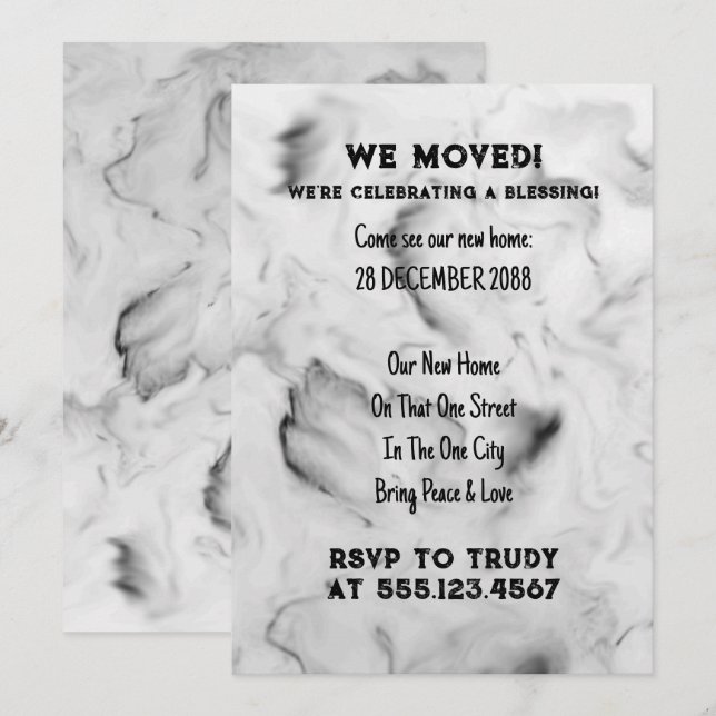 We've Moved Home Blessing New House Warming Party  Invitation (Front/Back)