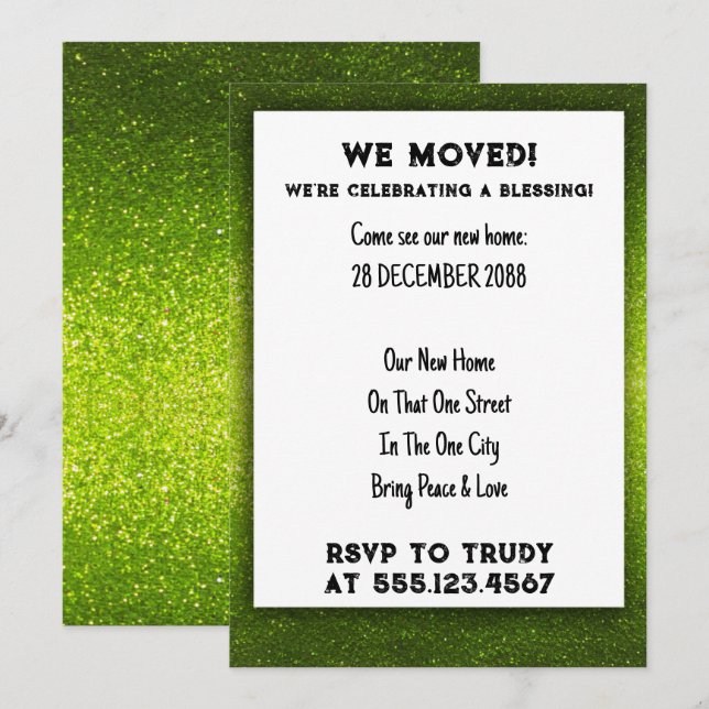 We've Moved Home Blessing New House Warming Party  Invitation (Front/Back)