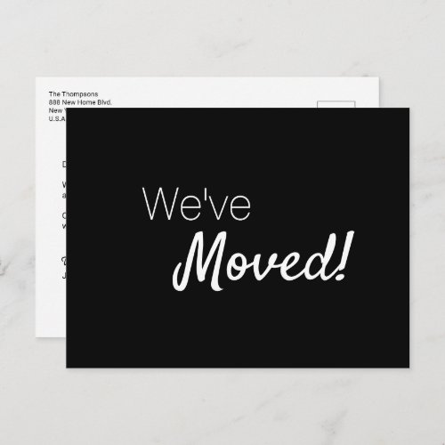 Weve Moved home Modern Typography Custom Announce Announcement Postcard