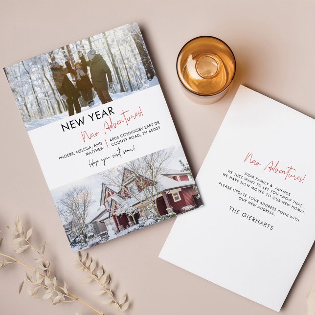 We've Moved Home New Year Adventures Moving Announcement (New Year Moving Announcement Family New Home)