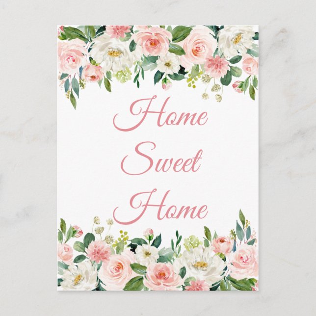 We've Moved Home Sweet Home Floral Postcard (Front)