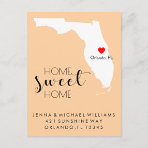 We've Moved Home Sweet Home Florida Announcement Postcard
