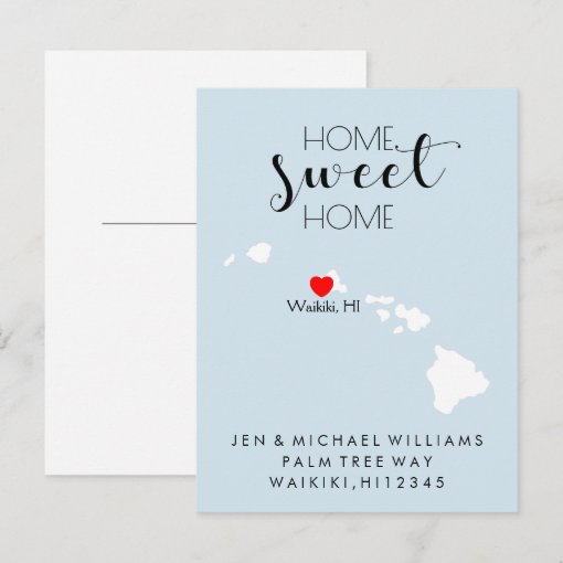 We've Moved Home Sweet Home Hawaii Announcement Postcard Zazzle