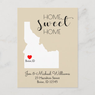 We've Moved Home Sweet Home Idaho Announcement Postcard