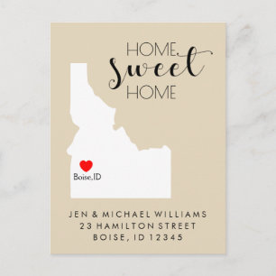 We've Moved Home Sweet Home Idaho Announcement Postcard