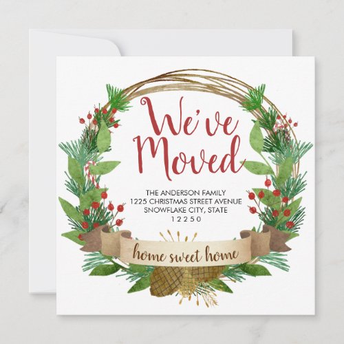Weve Moved Home Sweet Home Wreath Holiday Moving Announcement