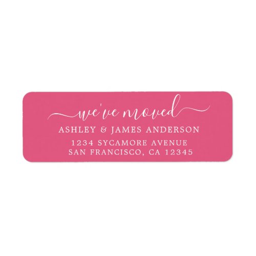 Weve Moved Hot Pink New Address label